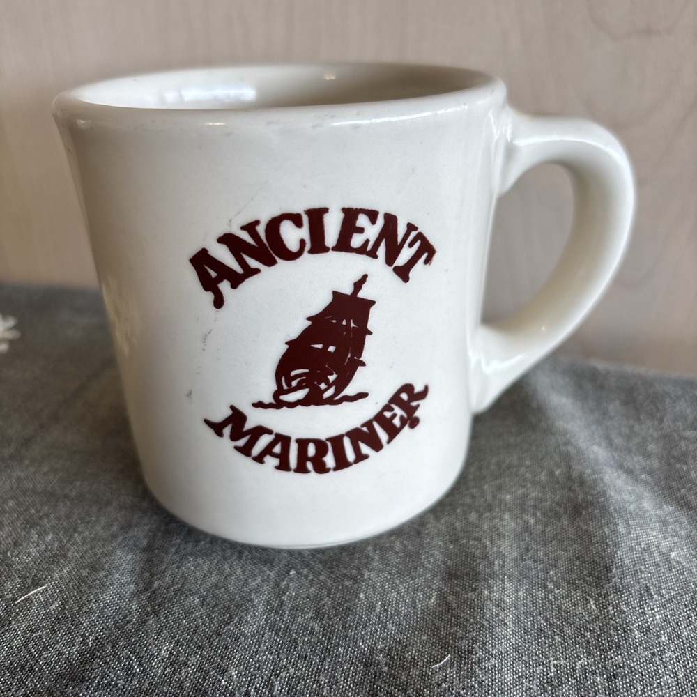Vintage 1970s Ancient Mariner Mug Logo Restaurant Ware USA Diner Style GUC